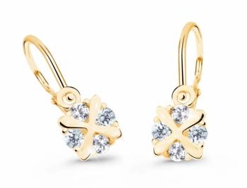 Cutie Jewellery Zlaté detské náušnice C2153-10-X-1 biela