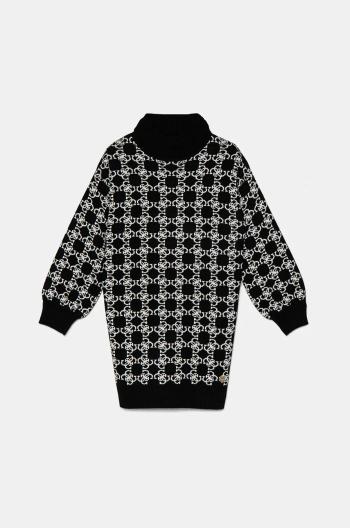 Dievčenské šaty s prímesou vlny Guess čierna farba, mini, oversize, J4BK04 Z3K10