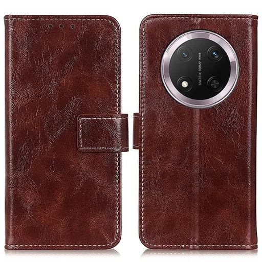 RETRO Peňaženkový obal Honor Magic7 Lite 5G hnedý