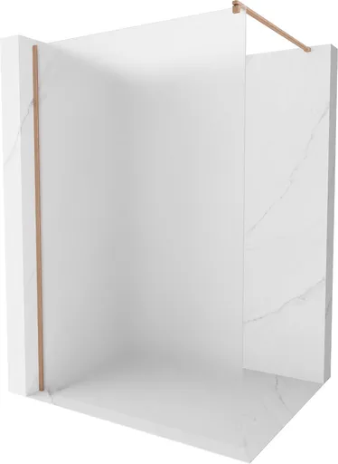 MEXEN/S - Kioto Sprchová zástena WALK-IN 70 x 200, dekor 8 mm, meď kartáčovaná 800-070-101-65-30
