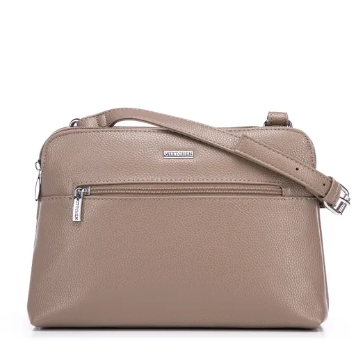 Dámska dvojkomorová crossbody kabelka z ekokože béžová 99-4Y-610-9