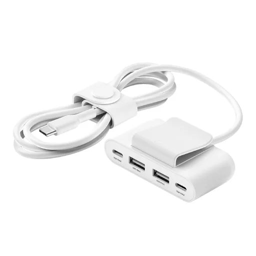 Belkin BOOST CHARGE™ 4-portový USB Power Extender (2xUSB-C, 2xUSB-A) až 30W + 2m USB-C kábel, biela