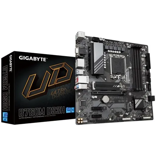 GIGABYTE MB Sc LGA1700 B760 DS3H, Intel B760, 4xDDR5, 2xDP, 1xHDMI, 1xVGA, mATX