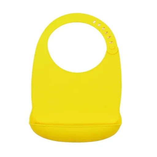 PETITE&MARS Podbradník silikónový Sam - žltý