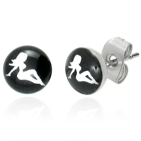 Oceľové náušnice Silueta ženy