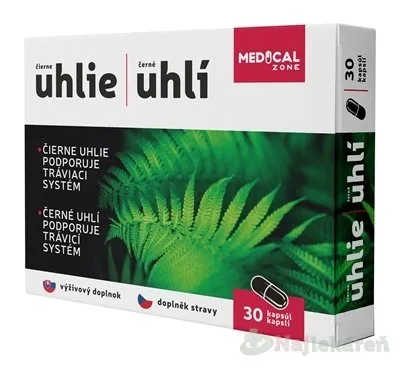 Medical Zone ČIERNE UHLIE kapsúl s mätou 30 ks