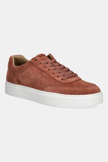 Semišové tenisky Calvin Klein CLEAN CUP LOW LACEUP OXF SU hnedá farba, HM0HM01880
