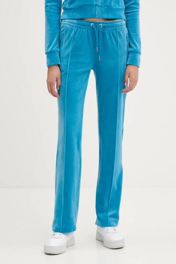Tepláky Juicy Couture tyrkysová farba, s nášivkou, JCAPW045
