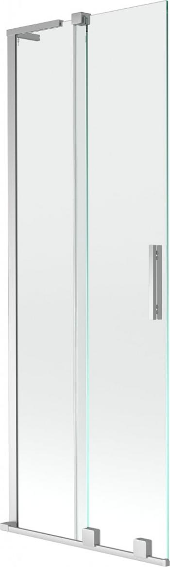 MEXEN/S Velar L dvoukřídlá posuvná vanová zástěna 75 x 150, transparent, chrom 896-075-003-01-01