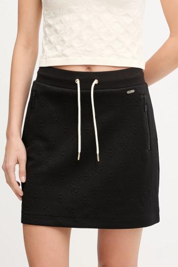 Sukňa Guess PEONY čierna farba, mini, rovný strih, V5YD03 KBSL2