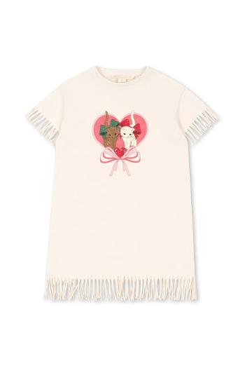 Šaty Konges Sløjd MARAH DRESS GOTS béžová farba, mini, rovný strih, KS103406