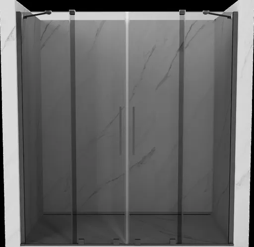 MEXEN/S - Velar Duo posuvné sprchové dvere 180, grafit, grafit kartáčovaná 871-180-000-42-66