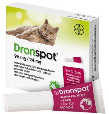 DRONSPOT 96mg/24 mg Velké mačky spot-on 2 x 1.12 ml