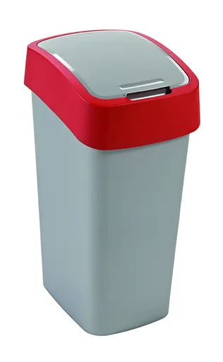CURVER - Smetný kôš Flipbin 45L, strieborno - červená, umelá hmota