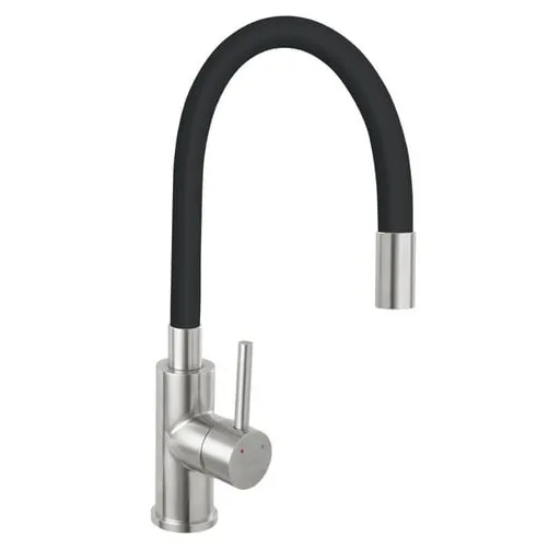 Drezová batéria Novaservis so silikónovým ramienkom čierna-nerez 70710,4C