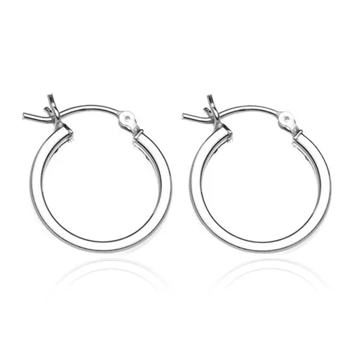 Náušnice zo striebra 925 - širšie kruhy s hranami, 12 mm