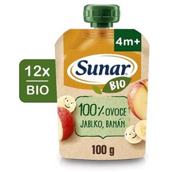 Sunar BIO ovocná kapsička jablko, banán 12× 100 g (8592084416041)