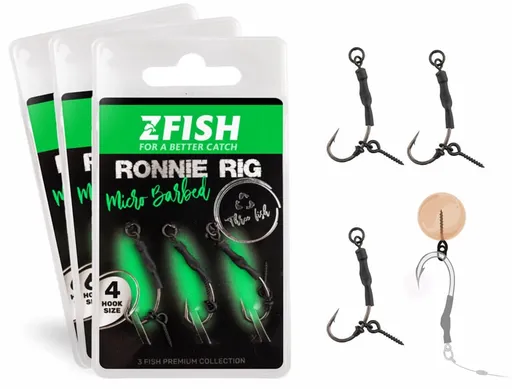 Zfish náväzec ronnie rig 3 ks - veľkosť háčika 6