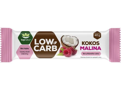 TOPNATUR Tyčinka Low carb kokos malina 40 g