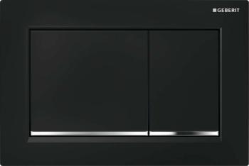 GEBERIT - Omega30 Ovládacie tlačidlo splachovania, čierna/lesklý chróm 115.080.KM.1