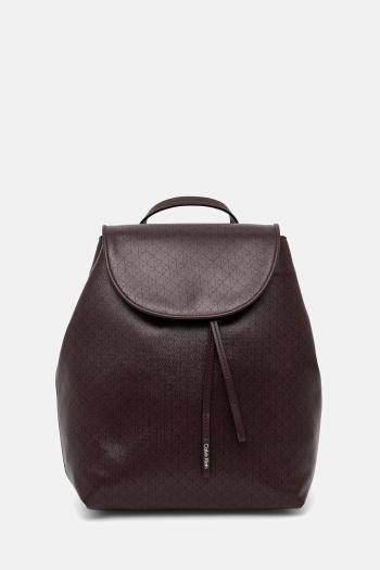 Ruksak Calvin Klein dámsky, bordová farba, malý, vzorovaný, LV04F3271G