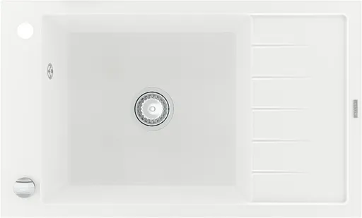 MEXEN MEXEN - Elias granitový drez 1 misa drez s vypúšťaním krátky odkvapkávač 795x480 mm, biela 6511791005-20