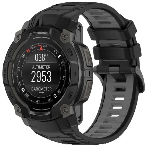 SPORTY Vymeniteľný silikónový remienok Garmin Instinct 3 45mm BLACK GRAY