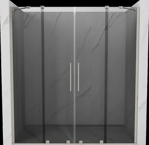 MEXEN/S - Velar Duo posuvné sprchové dvere 180, grafit, nikel kartáčovaný 871-180-000-42-97