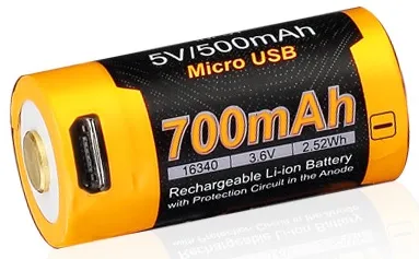 Fenix nabíjateľná usb batéria rcr123a / 16340 high current li-ion