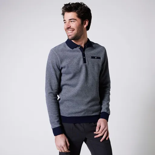 Dvojfarebné hrejivé polo tričko