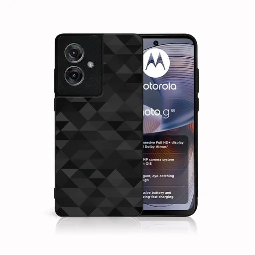 MY ART Ochranný kryt pre Motorola Moto G55 5G BLACK TRIANGLES (232)