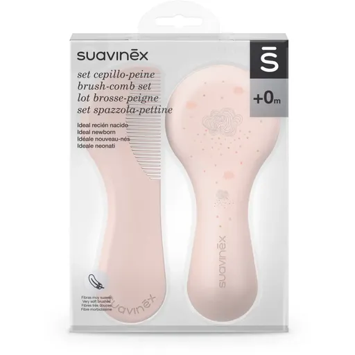 Suavinex Dreams Brush-comb Set sada pre deti od narodenia Pink 2 ks