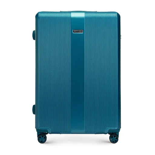 Veľký polykarbonátový kufor so zvislou razbou, modrá 56-3P-903-91