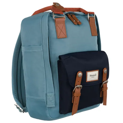 Bledomodrý mestský ruksak na notebook do 14" z vodeodolného nylonu - Himawari