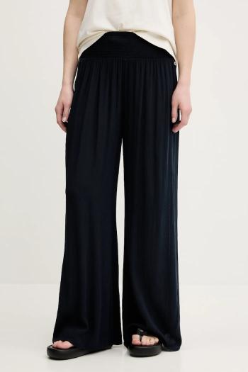 Nohavice Superdry dámske, tmavomodrá farba, široké, vysoký pás, W7011181A-98T