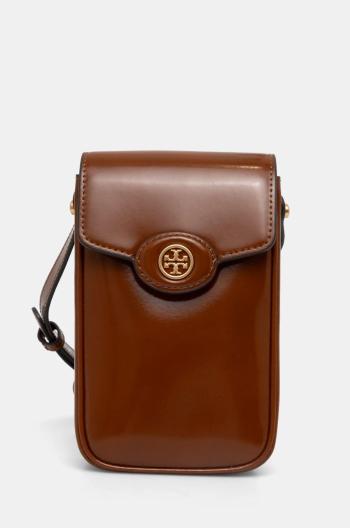 Kožená kabelka Tory Burch Robinson hnedá farba, 156747.223