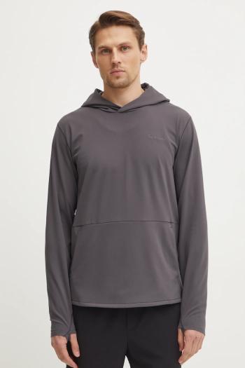 Tréningová mikina Calvin Klein Performance šedá farba, s kapucňou, jednofarebná, LVGMS5W346