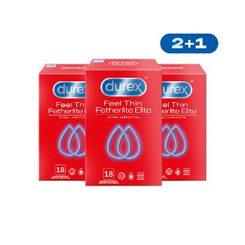 DUREX Kondómy 2+1 Feel Thin Extra Lubricated 3 x 18 ks