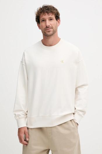 Mikina Calvin Klein Jeans béžová farba, jednofarebná, LV04RC277G