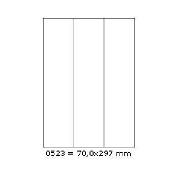 Samolepiace etikety 70 x 297 mm, 3 etikety, A4, 100 listov