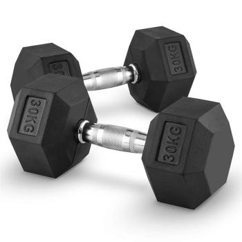 Capital Sports Hexbell 30 Dumbbell, pár jednoručných činiek, 30 kg