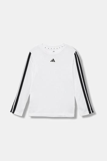 Detské tričko s dlhým rukávom adidas biela farba, s nášivkou, JM1578