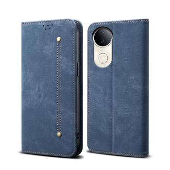 DENIM Peňaženkový kryt pre Vivo V50 5G modrý