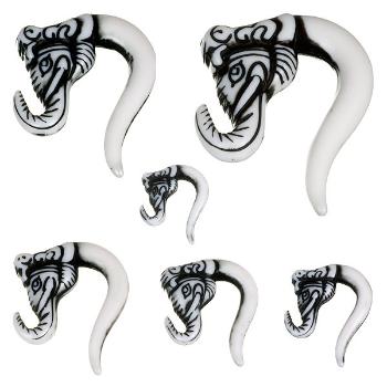 Piercing do ucha - taper, slonia hlava, čierna farba - Hrúbka: 3,5 mm
