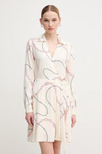 Šaty Tommy Hilfiger béžová farba, mini, áčkový strih, WW0WW44664