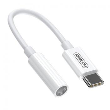 Joyroom Ben Series adaptér 3.5 mm jack / USB-C, biely (SH-C1)