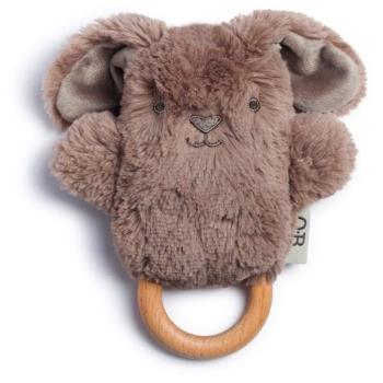 O.B Designs Bunny Soft Rattle Toy plyšová hračka s hrkálkou Earth Taupe 3m+ 1 ks