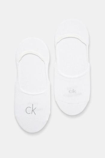 Ponožky Calvin Klein 2-pak dámske, biela farba, 701228800
