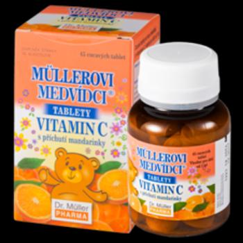 MÜLLEROVE medvedíky - vitamín C tbl s príchuťou mandarínky 45 kapsúl