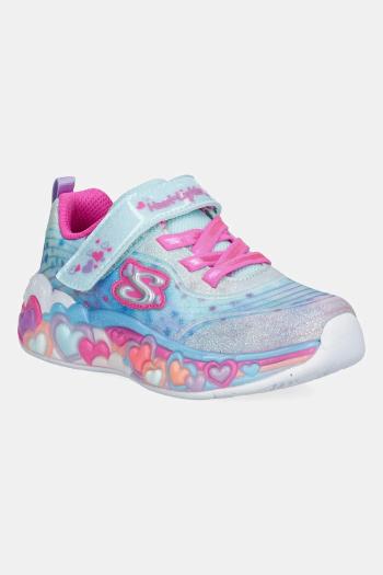 Detské tenisky Skechers ETERNAL HEART LIGHTS tyrkysová farba, 302696N
